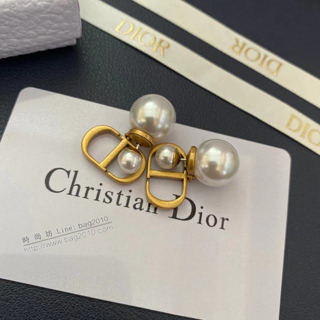 Dior飾品 迪奧經典熱銷款復古銅色金色耳釘耳環  zgd1407
